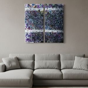 2 HANDCRAFTED Abstract Painting Artwork HANDPAINTED 10x20 Wall Art Decor Artwork